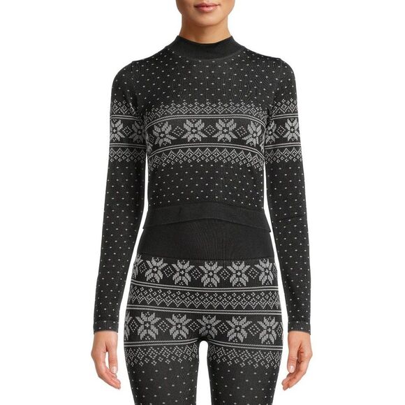 Avia Fairisle Mock Neck Sweater Workout Top Sz 2XL NEW - Picture 1 of 10